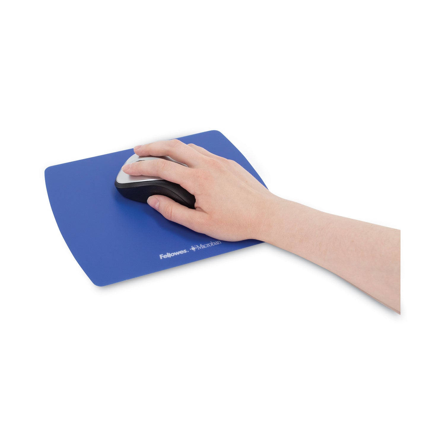 Fellowes Microban Ultra-Thin Mouse Pad - 7" Height x 9" Width x 0.06" Depth - Blue - 1 Each