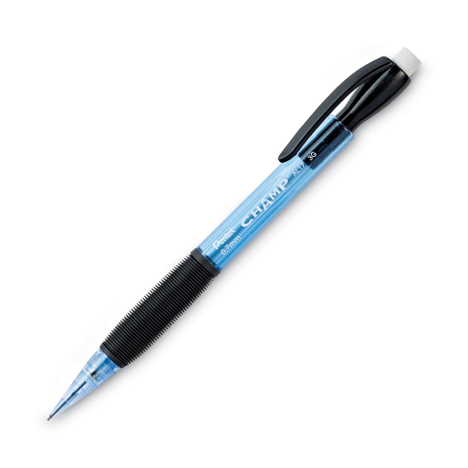 Pentel Champ Mechanical Pencils - 0.7 mm Lead - #2 - Refillable - Blue Barrel - 1 Dozen