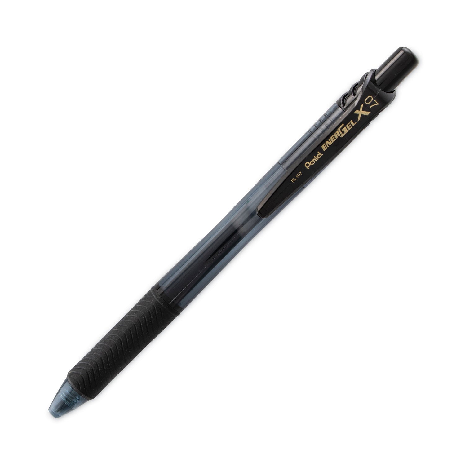 Pentel EnerGel-X Rollerball Pen - 0.7 mm Medium Pen Point - Refillable - Retractable - Black Ink - Gel-based - Black Barrel - Metal Tip - 1 Dozen