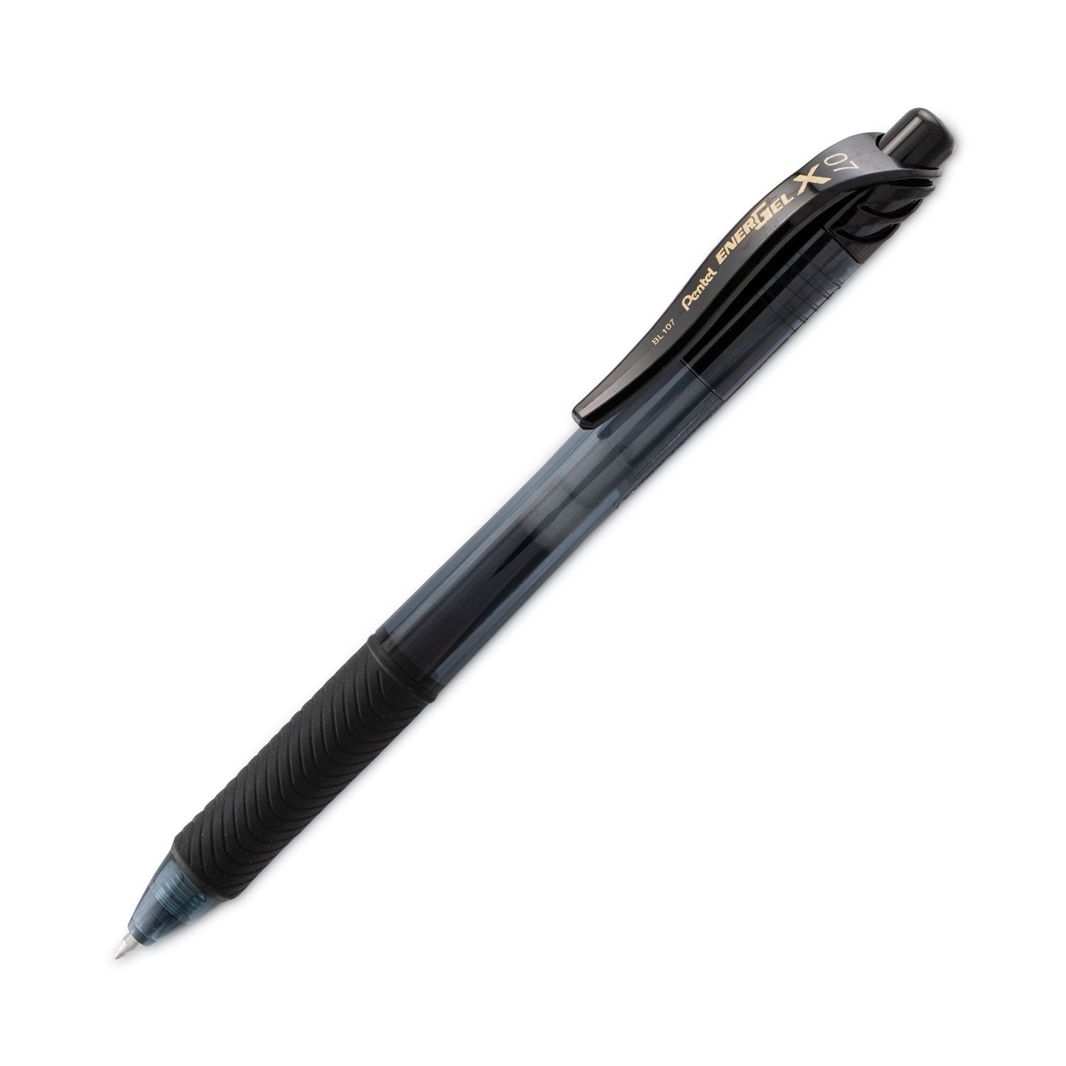 Pentel EnerGel-X Rollerball Pen - 0.7 mm Medium Pen Point - Refillable - Retractable - Black Ink - Gel-based - Black Barrel - Metal Tip - 1 Dozen