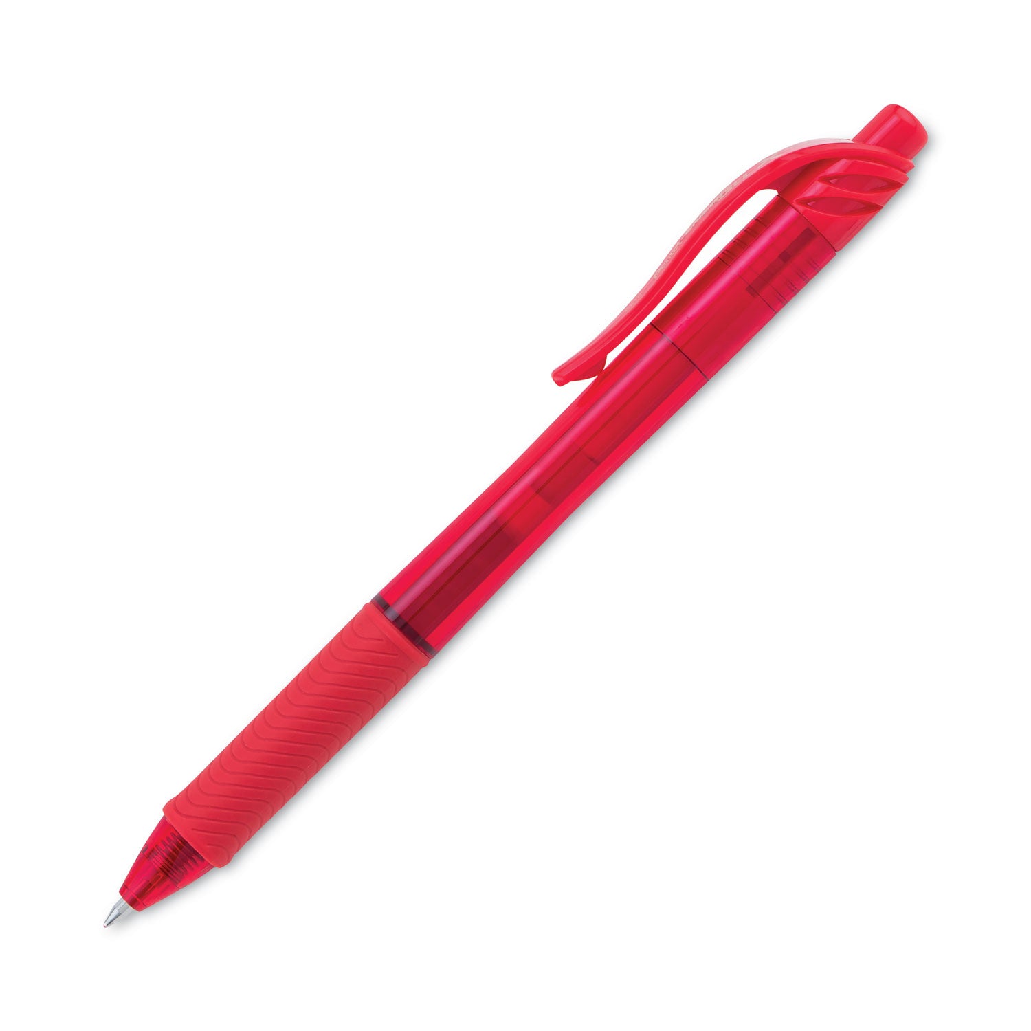 Pentel EnerGel-X Rollerball Pen - 0.7 mm Medium Pen Point - Refillable - Retractable - Red Ink - Gel-based - Red Barrel - Metal Tip - 1 Dozen