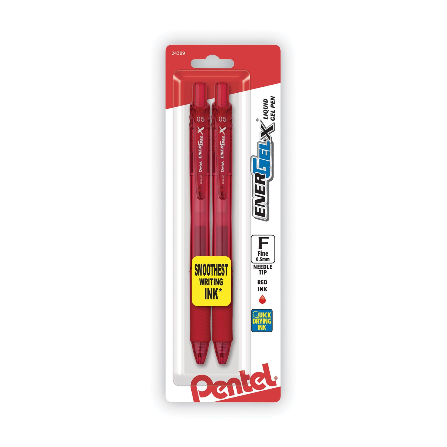 EnerGel-X™ Retractable Liquid Gel Pen, Red, 0.5mm
