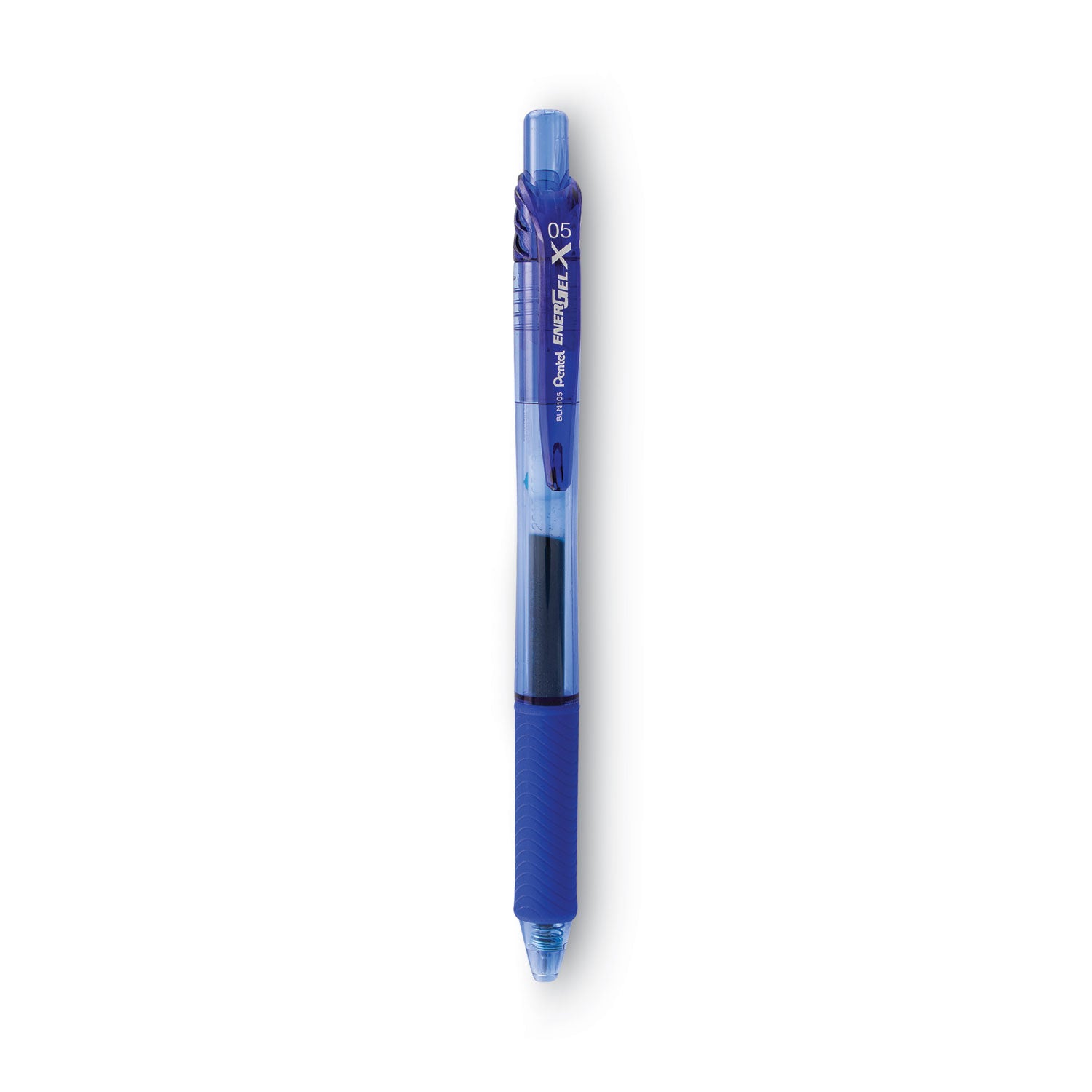 EnerGel EnerGel-X Retractable Gel Pens - 0.5 mm Fine Needle Pen Point - Refillable - Retractable - Blue Ink - Gel-based - Blue Barrel - 1 Dozen