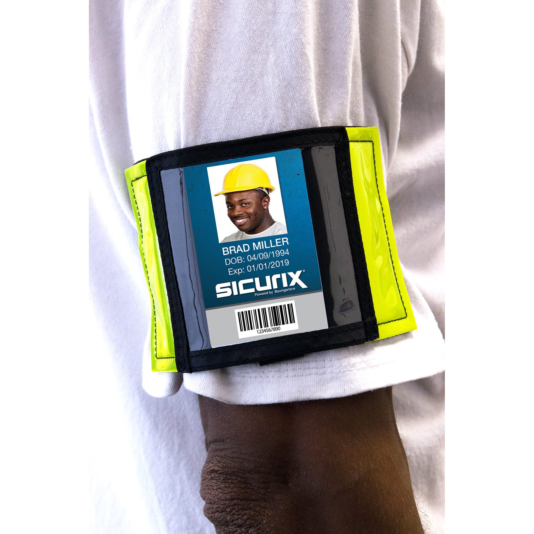 Reflective Safety Armband Badge Holder, Horizontal