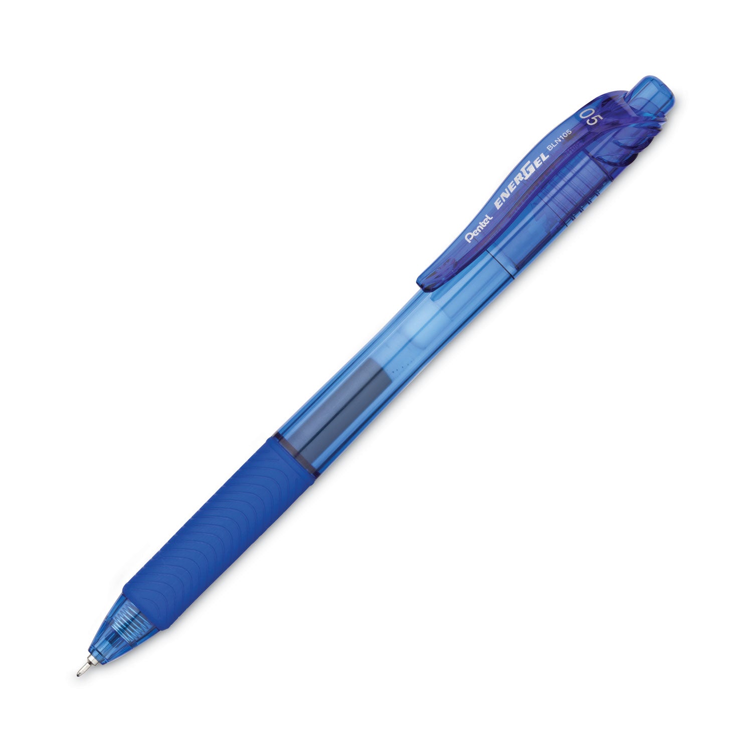 EnerGel EnerGel-X Retractable Gel Pens - 0.5 mm Fine Needle Pen Point - Refillable - Retractable - Blue Ink - Gel-based - Blue Barrel - 1 Dozen