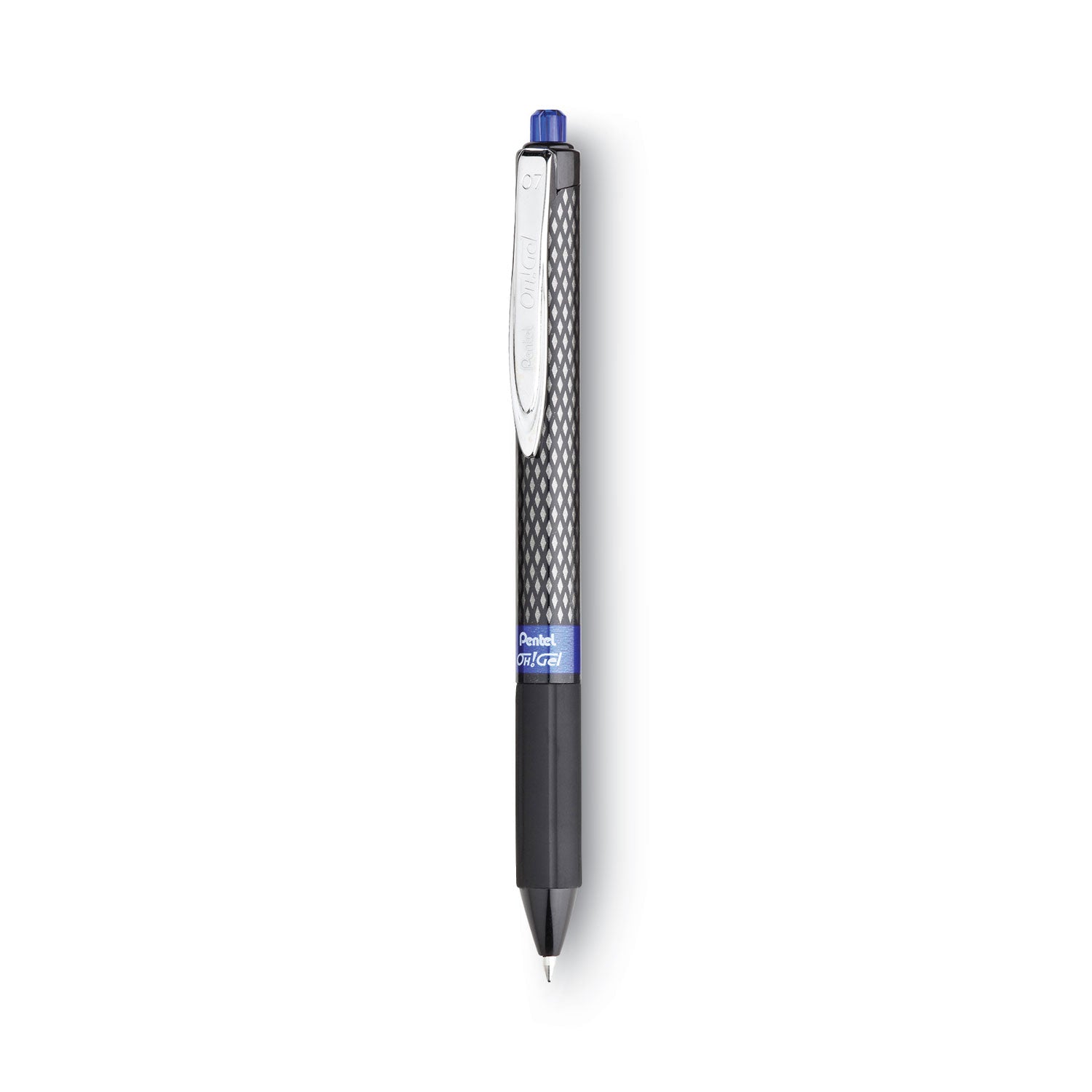 Pentel OH! Medium Point Gel Pens - 0.7 mm Medium Pen Point - Blue Ink - Gel-based - Carbon Fiber Barrel - 1 Dozen