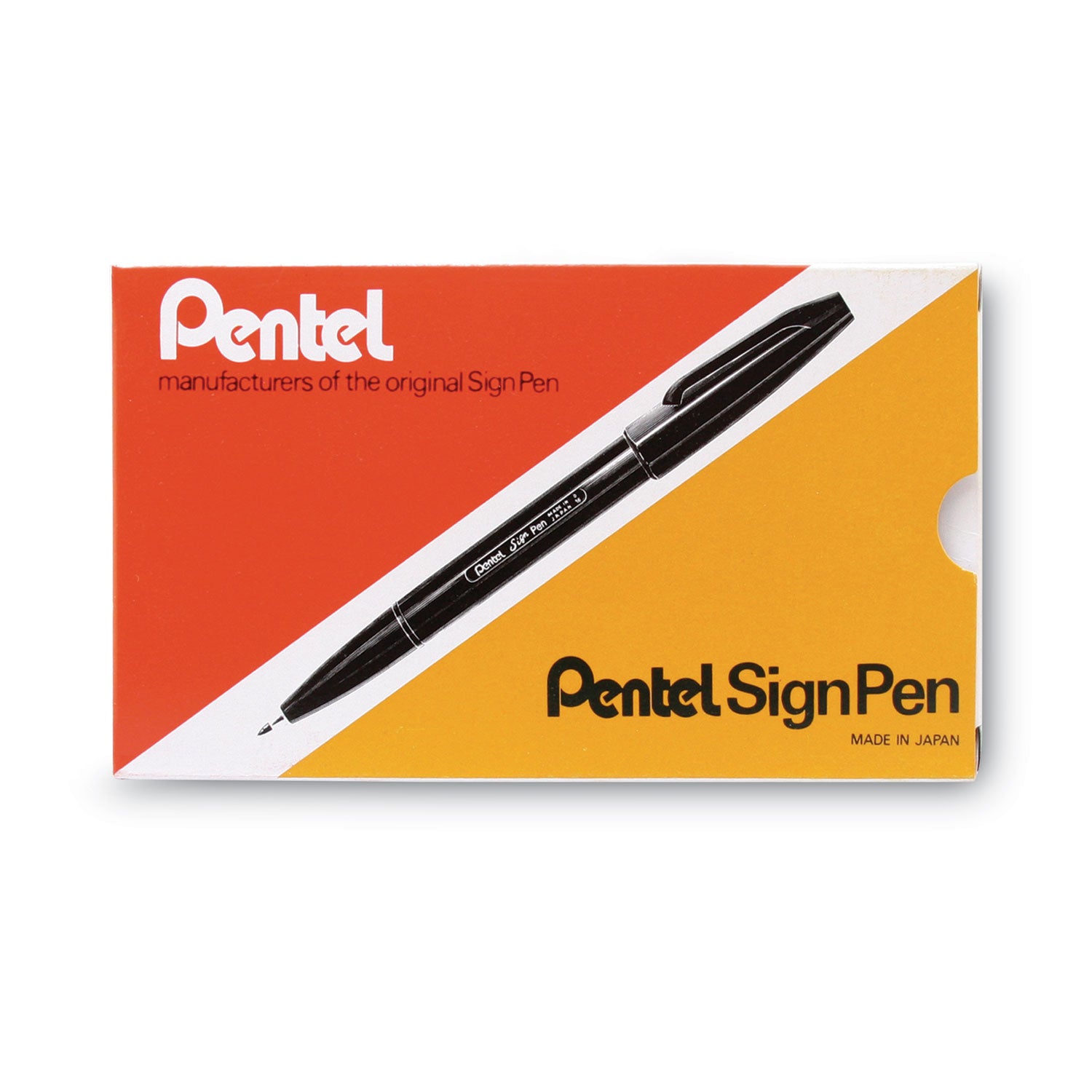 Pentel Fiber-tipped Sign Pens - Bold Pen Point - Blue Ink - Water Based - Fiber Tip - 1 Dozen