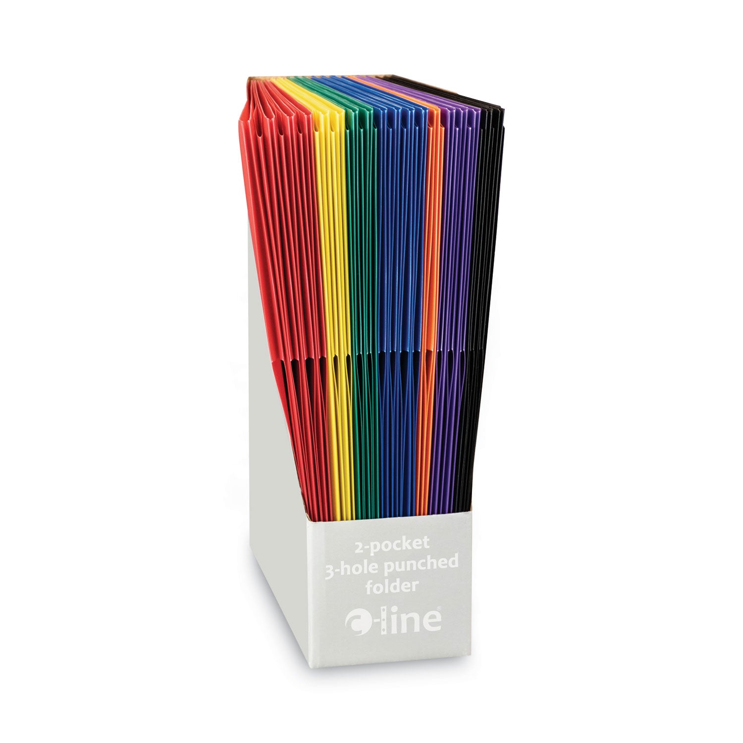 Two-Pocket Heavyweight Poly Portfolio Folder with Three-Hole Punch, Primary Colors