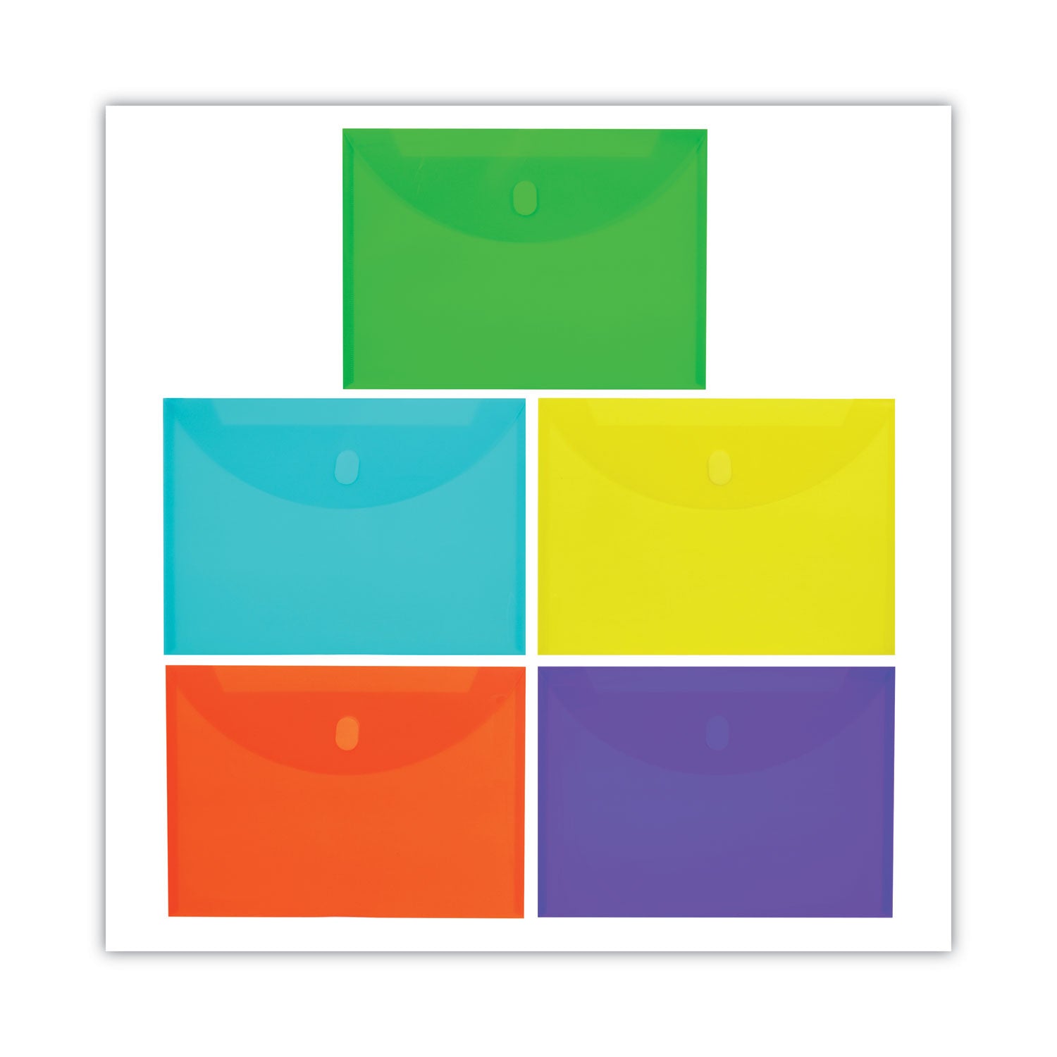 XL Reusable Envelopes, Hook and Loop Closure, 8 1/2 x 11, Assorted Colors, Pack of 10