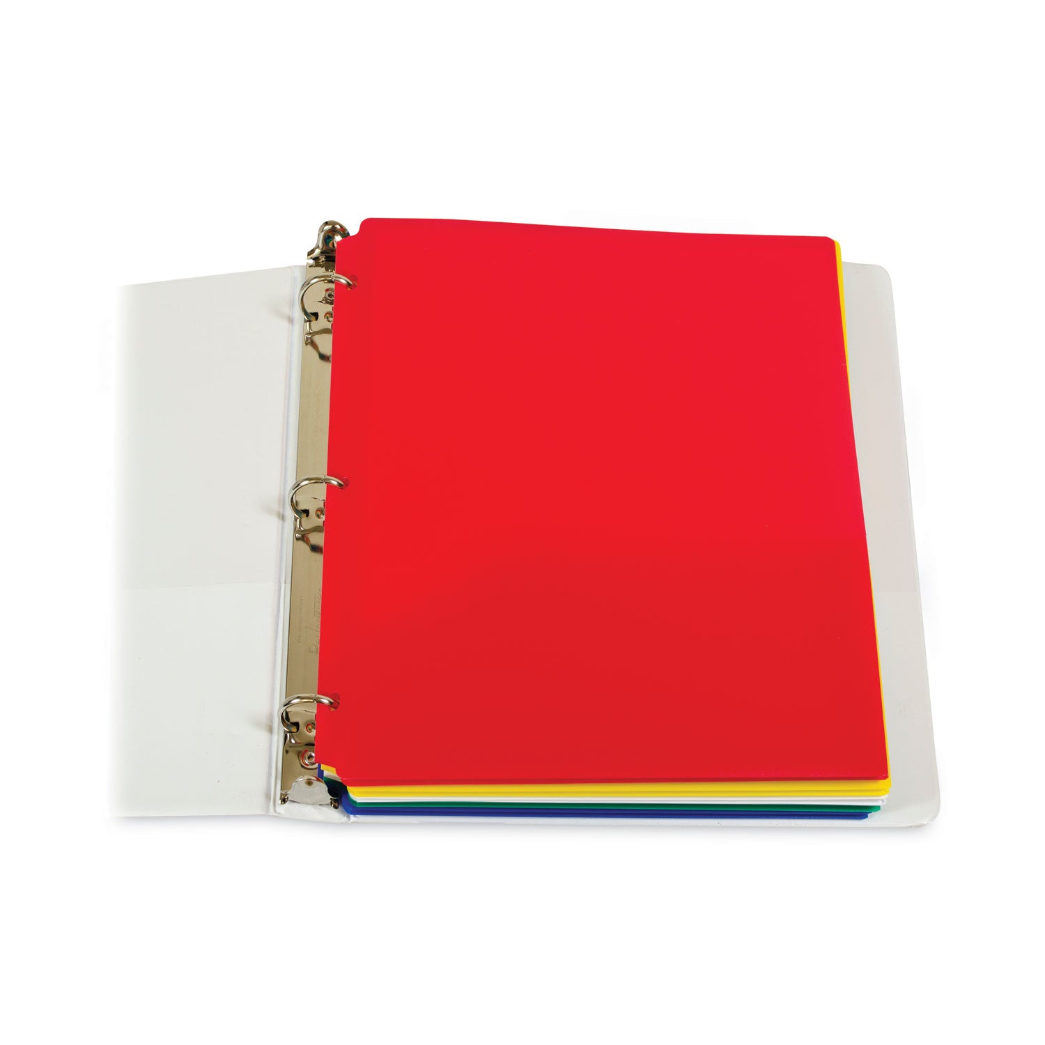 Two-Pocket Heavyweight Poly Portfolio Folder with Three-Hole Punch, Assorted Primary Colors, 10/Pack