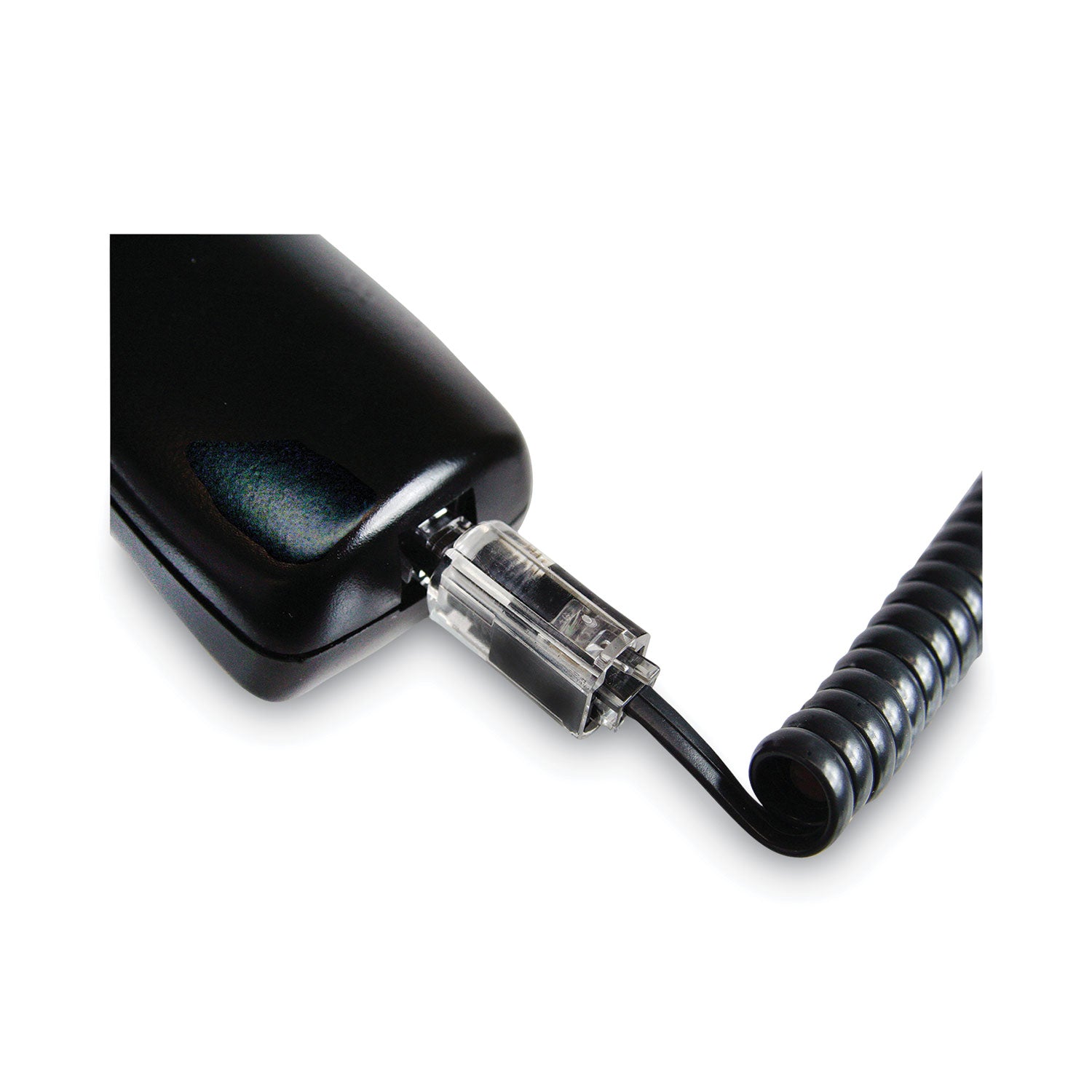 Softalk Phone Cord Detangler - 1 x RJ-11 Phone Male - 1 x RJ-11 Phone Female - Clear, Black - 1 Each