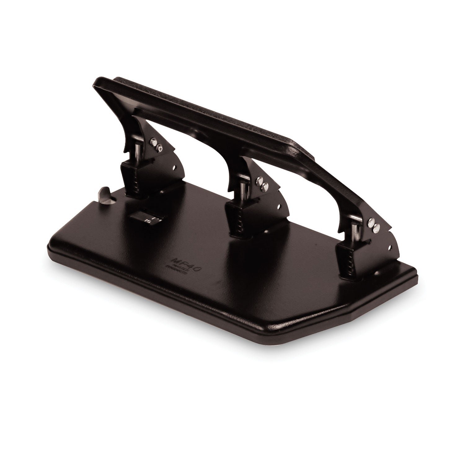 3 Punch Head(s) - 30 Sheet of 20lb Paper - 9/32" Punch Size - Round Shape - Steel - 10.5" Width x 6" Depth x 3" Height - Black