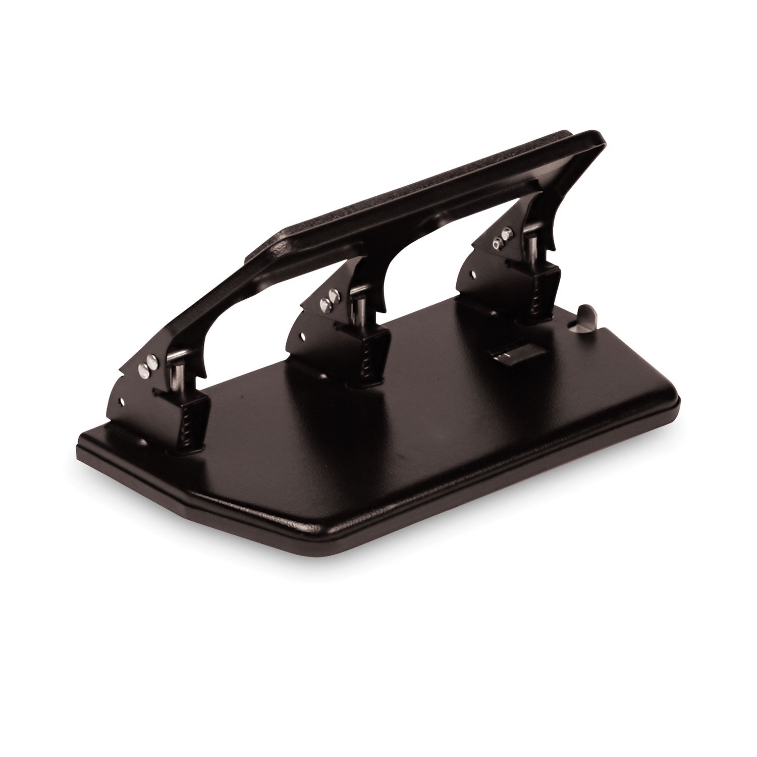 3 Punch Head(s) - 30 Sheet of 20lb Paper - 9/32" Punch Size - Round Shape - Steel - 10.5" Width x 6" Depth x 3" Height - Black