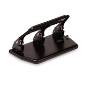 3 Punch Head(s) - 30 Sheet of 20lb Paper - 9/32" Punch Size - Round Shape - Steel - 10.5" Width x 6" Depth x 3" Height - Black
