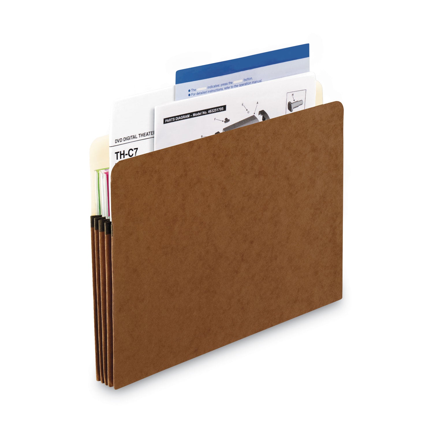Pendaflex Letter Recycled Expanding File - 8 1/2" x 11" - 3 1/2" Expansion - Manila, Tyvek, Red Fiber - Tyvek Gusset - 30% Recycled - 25 / Box