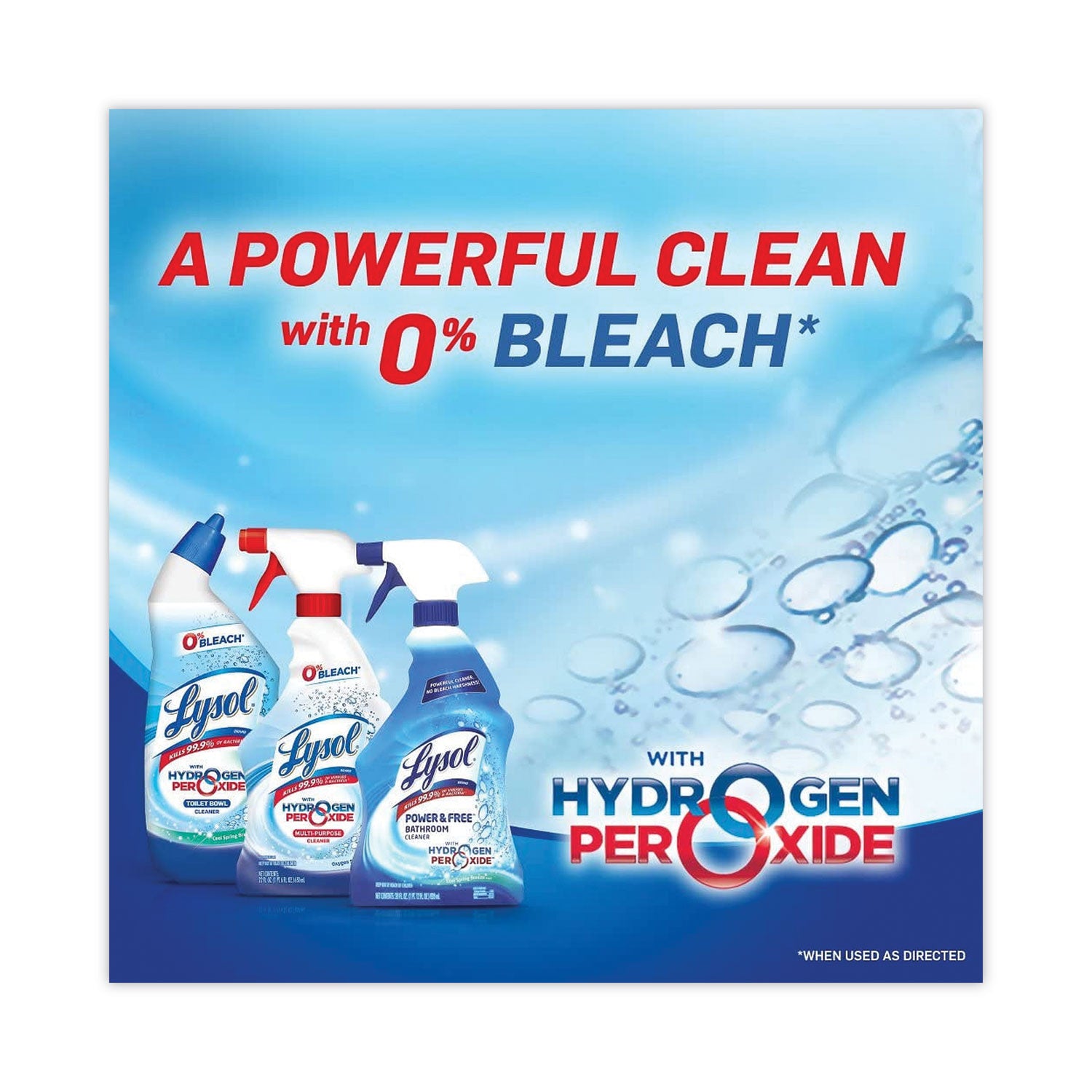 Lysol Hydrogen Peroxide Toilet Cleaner - 24 fl oz (0.8 quart) - Ocean Fresh Scent - Recommended For: Soap Scum Remover - Bleach-free, Residue-free - Blue - 2 / Pack