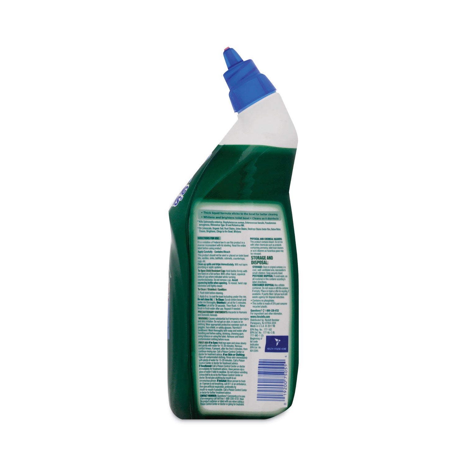 Lysol Bleach Toilet Bowl Cleaner - 24 fl oz (0.8 quart) - Disinfectant, Deodorize - Blue Bottle - 2 / Pack