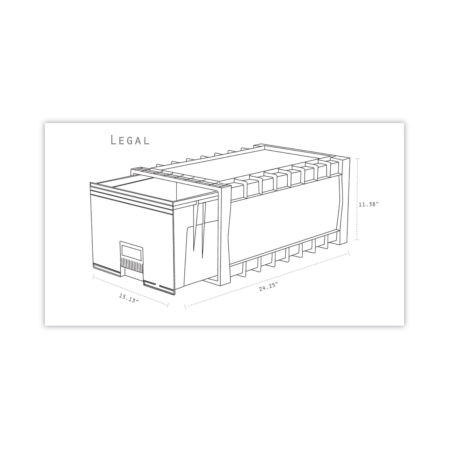 Archive Storage Drawers With Key Lock, Legal Files, 18.25" X 24" X 11.5", Black/gray