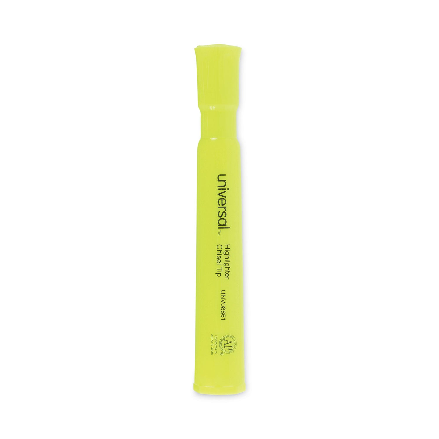 Desk Highlighters, Fluorescent Yellow Ink, Chisel Tip, Yellow Barrel