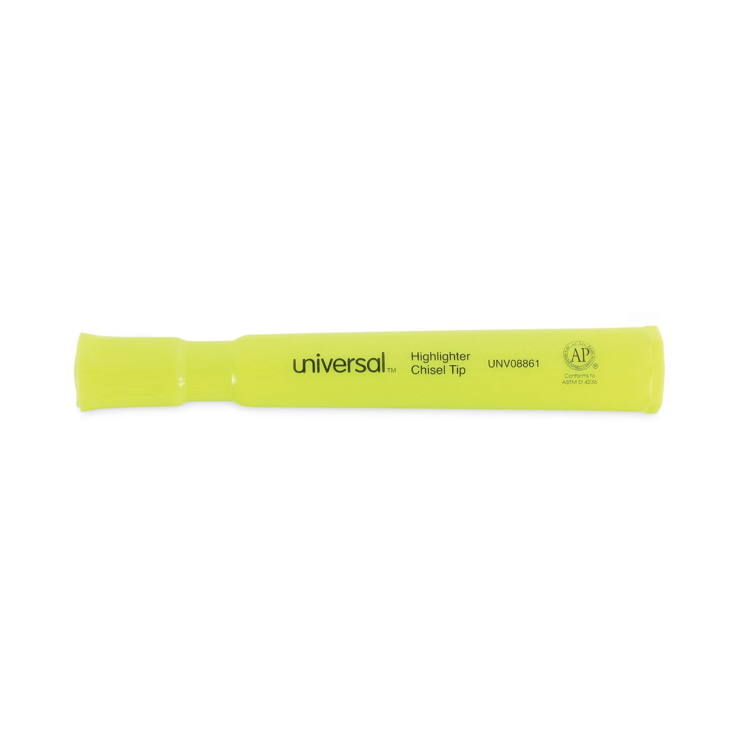 Desk Highlighters, Fluorescent Yellow Ink, Chisel Tip, Yellow Barrel