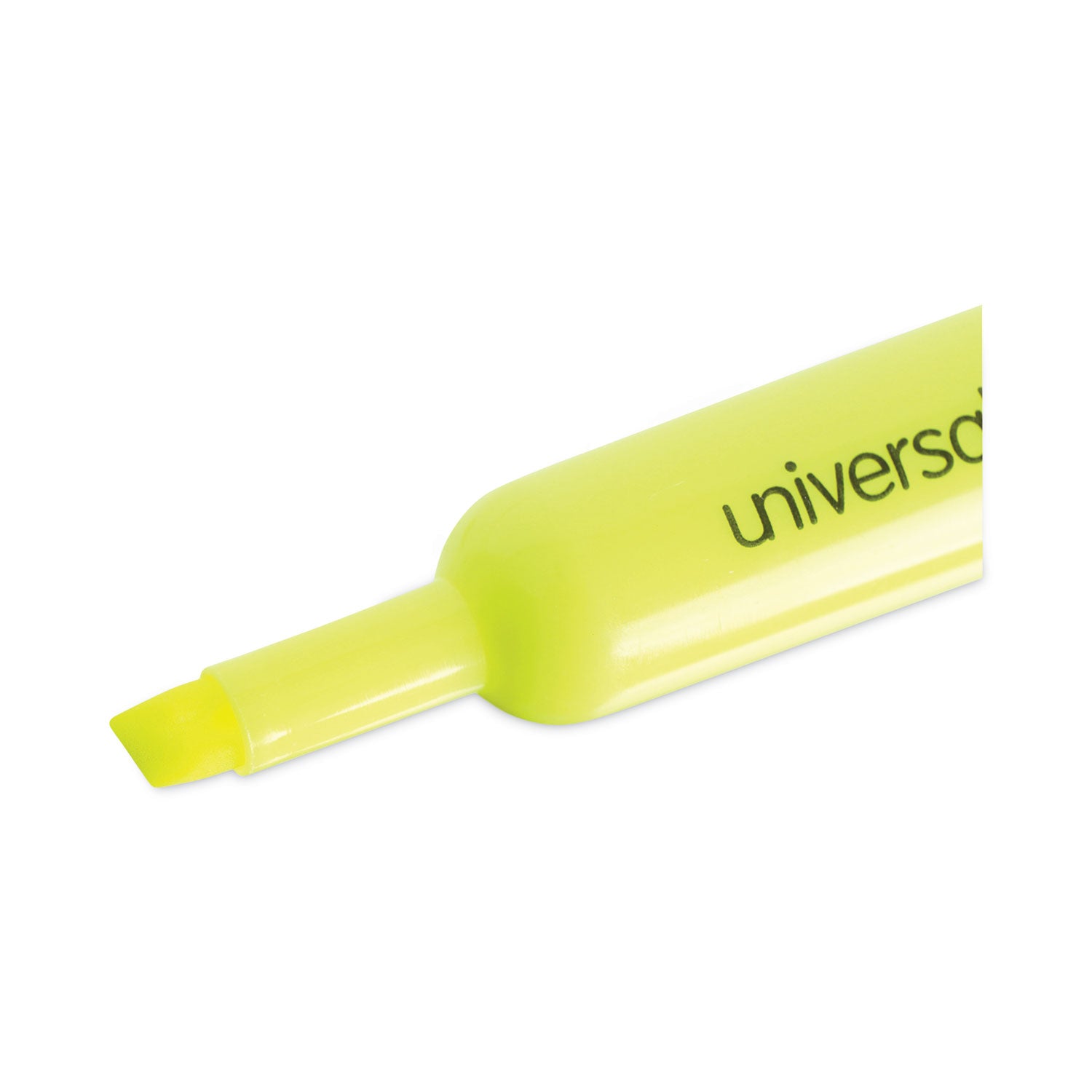 Desk Highlighters, Fluorescent Yellow Ink, Chisel Tip, Yellow Barrel