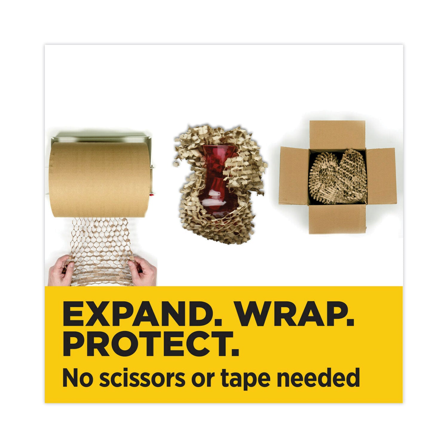 Scotch Cushion Lock Protective Wrap - 12" Width x 1000 ft Length - Recyclable, Easy Tear - Brown - 1 Roll