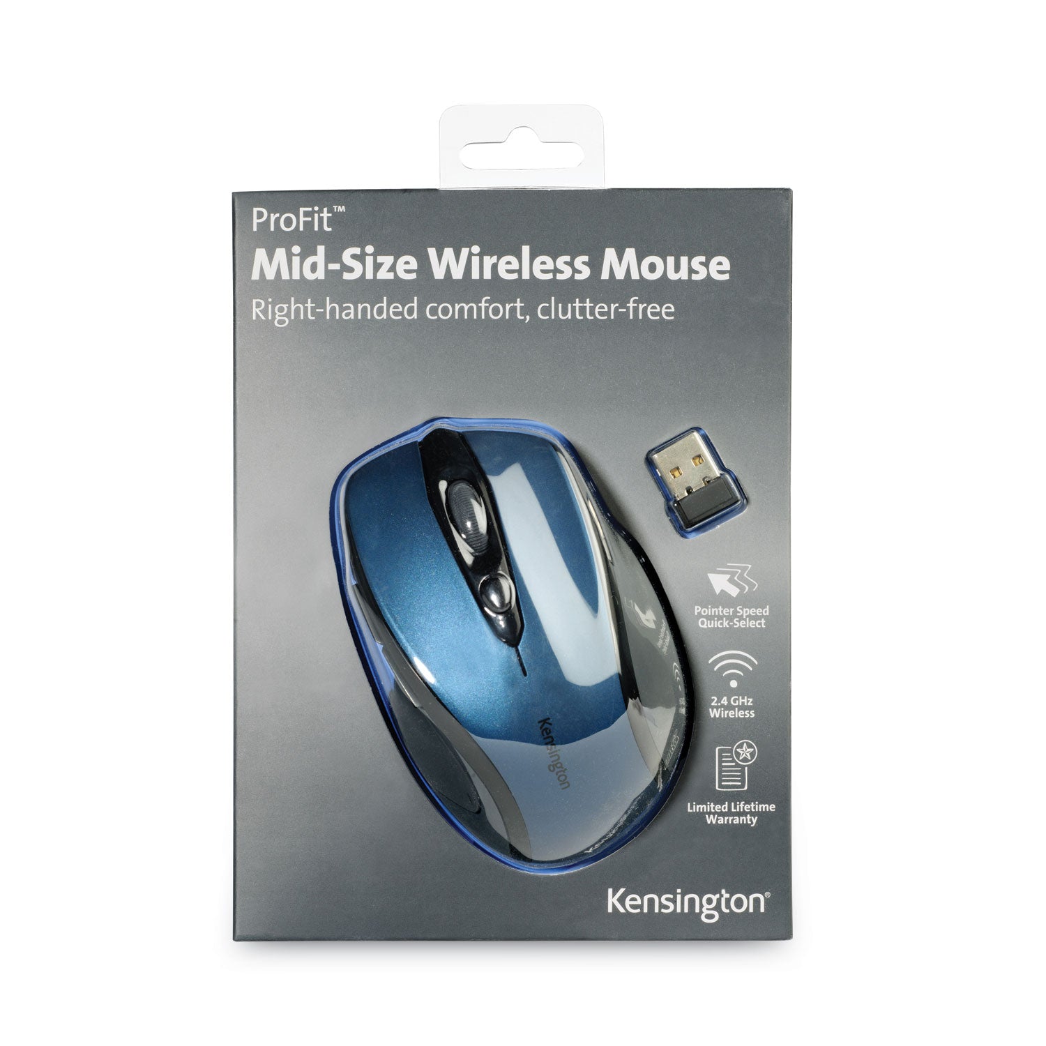 Optical - Wireless - Radio Frequency - 2.40 GHz - Sapphire Blue - USB - 1750 dpi - Scroll Wheel - 3 Button(s) - Right-handed - 1