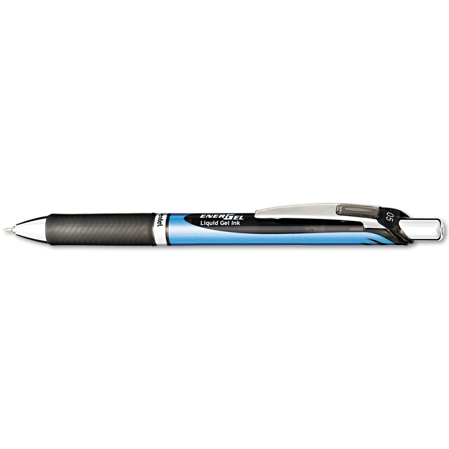 EnerGel EnerGel RTX Liquid Gel Pen - 0.5 mm Fine Needle Pen Point - Refillable - Retractable - Black Ink - Gel-based - Blue Barrel - Stainless Steel Tip - 1 Each
