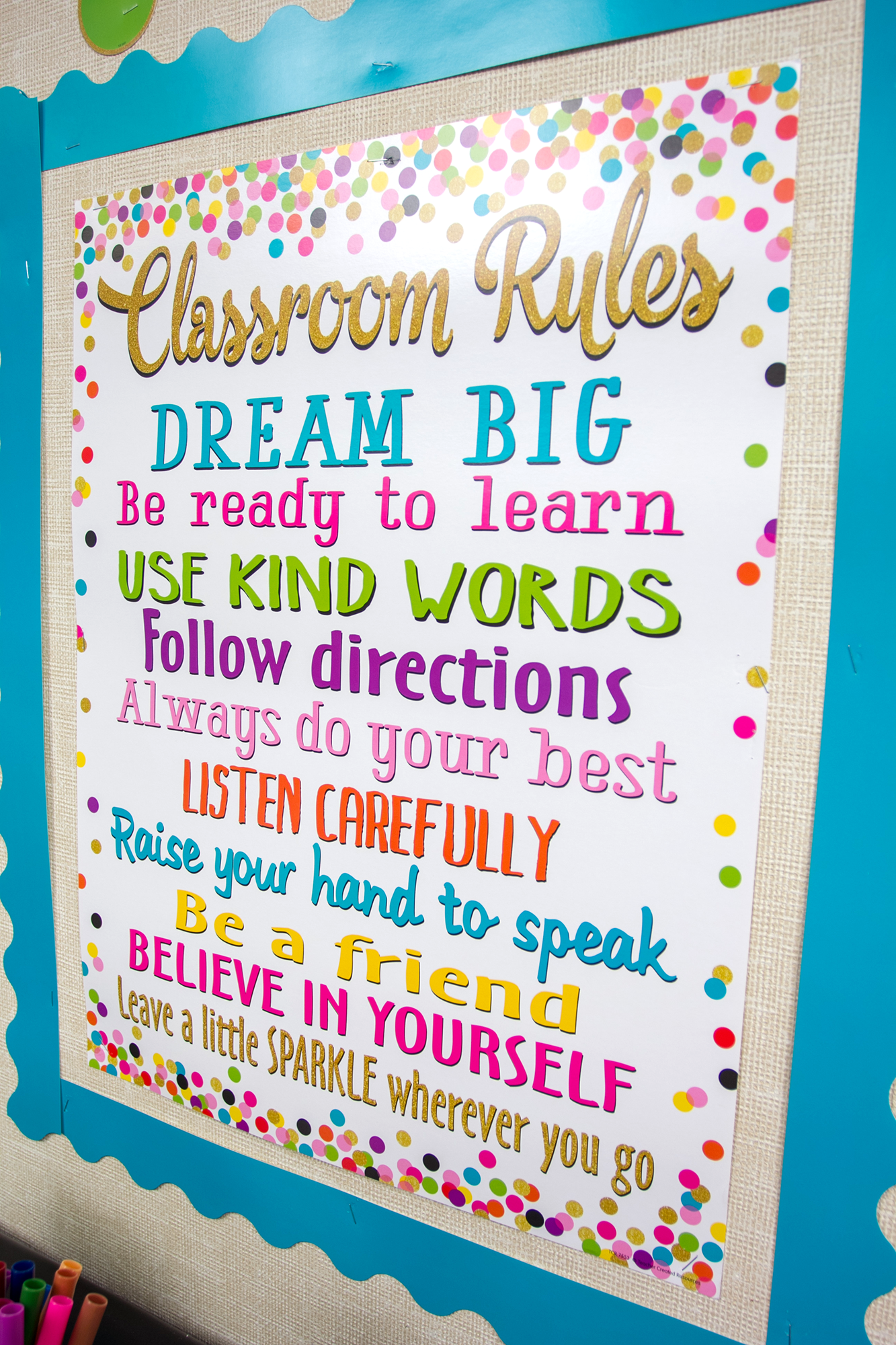 Confetti Classroom Rules Chart