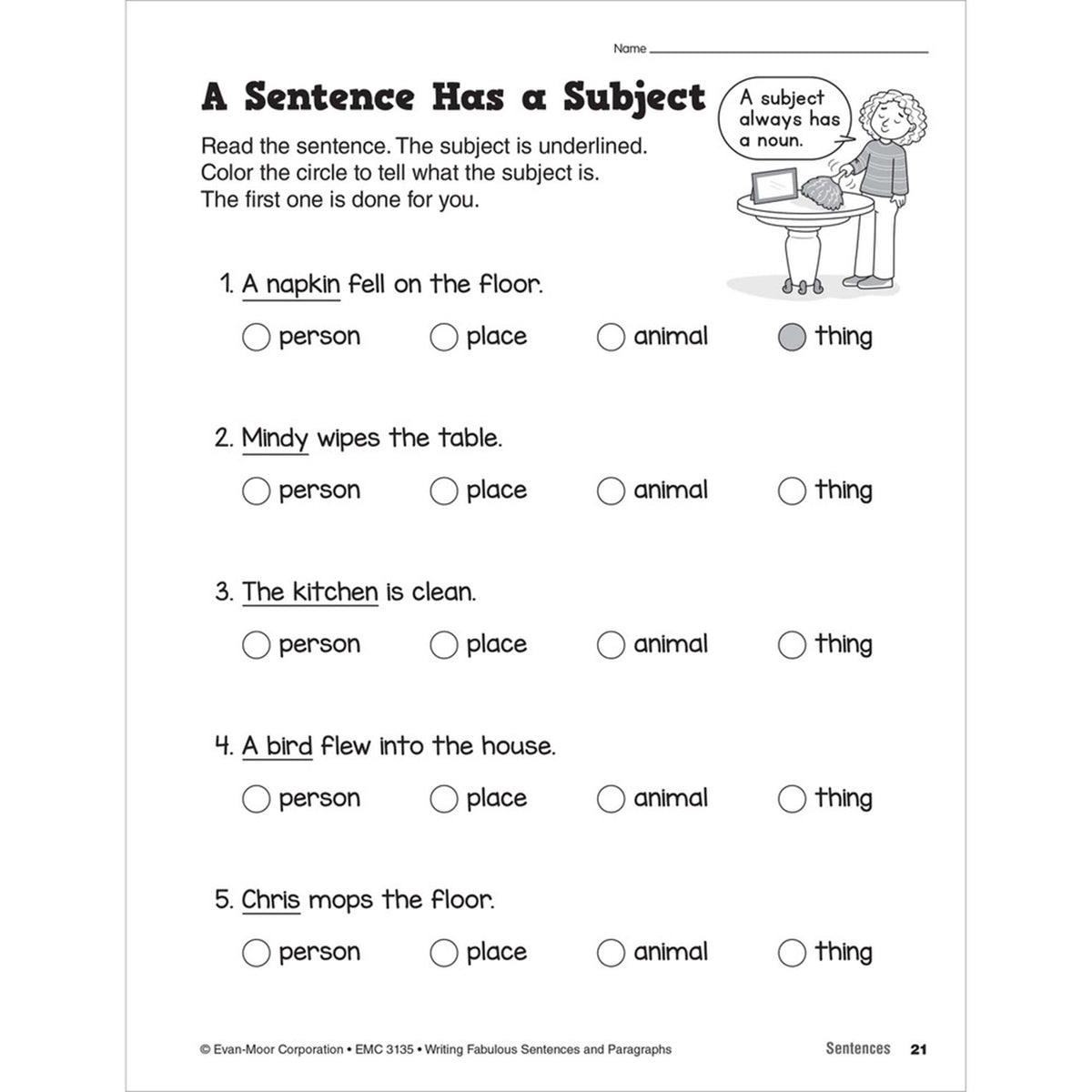 WRITING FABULOUS SENTENCES &