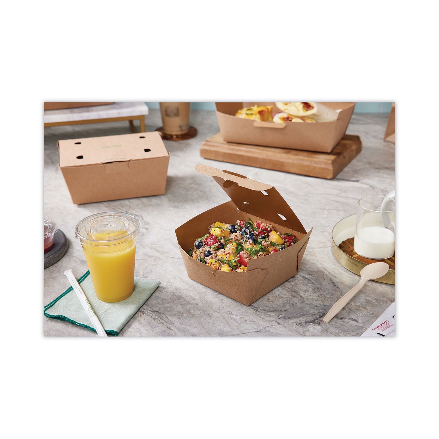 EarthChoice Tamper Evident OneBox Paper Box, 4.5 x 4.5 x 2.5, Brown, 312/Carton