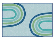 KIDSoft Large Rainbows Rug - 6ft x 9ft - Rectangle - Green