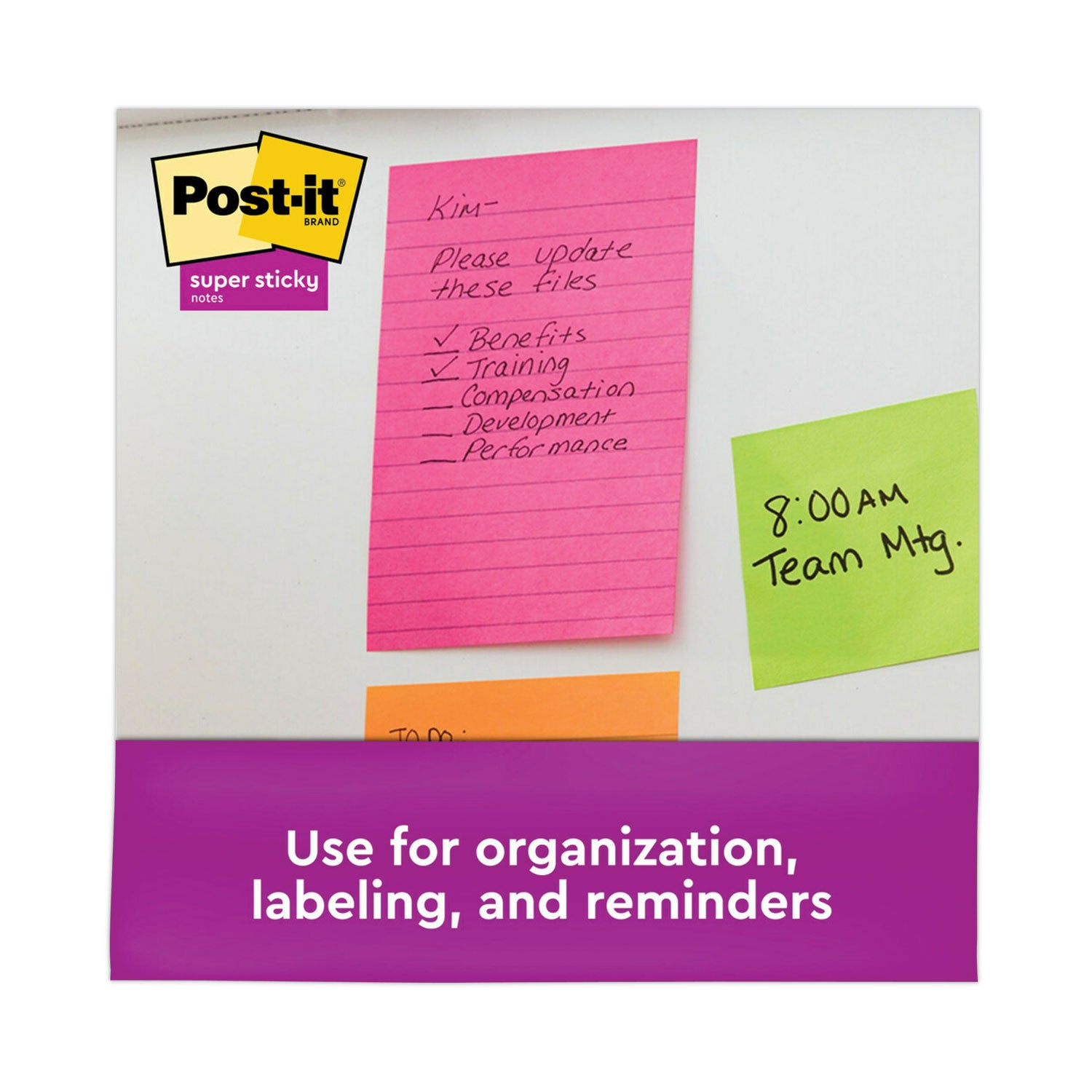 Post-it&reg; Super Sticky Notes - Energy Boost Color Collection - 4" Flag/Note Width x 6" Flag/Note Length - Rectangle - 45 Sheets per Pad - Vital Orange, Tropical Pink, Blue Paradise, Limeade - Sticky - 24 / Pack