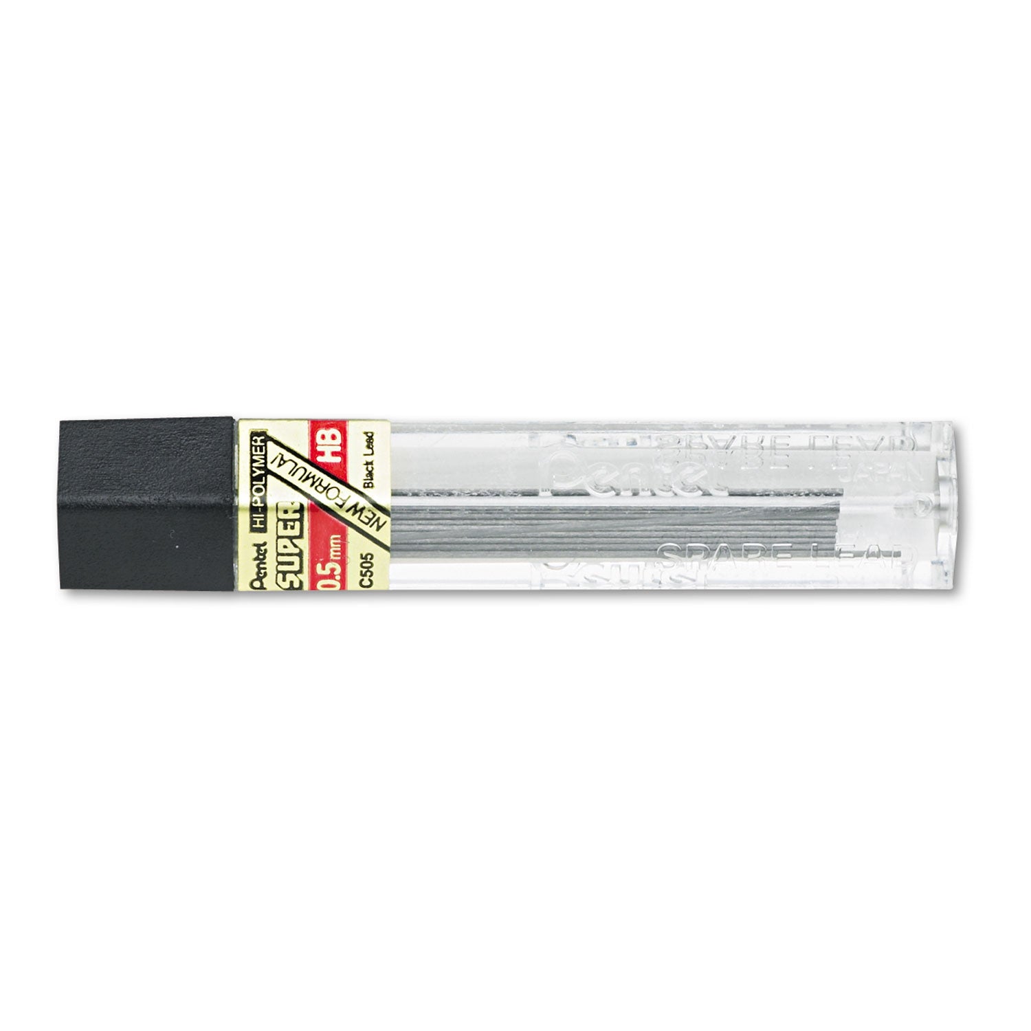 Pentel Hi-Polymer Super Lead Refills for Mechanical Pencils, 12 Leads Per Tube, HB Grade, Standard Lead for Everyday Use, 0.5mm Fine Point