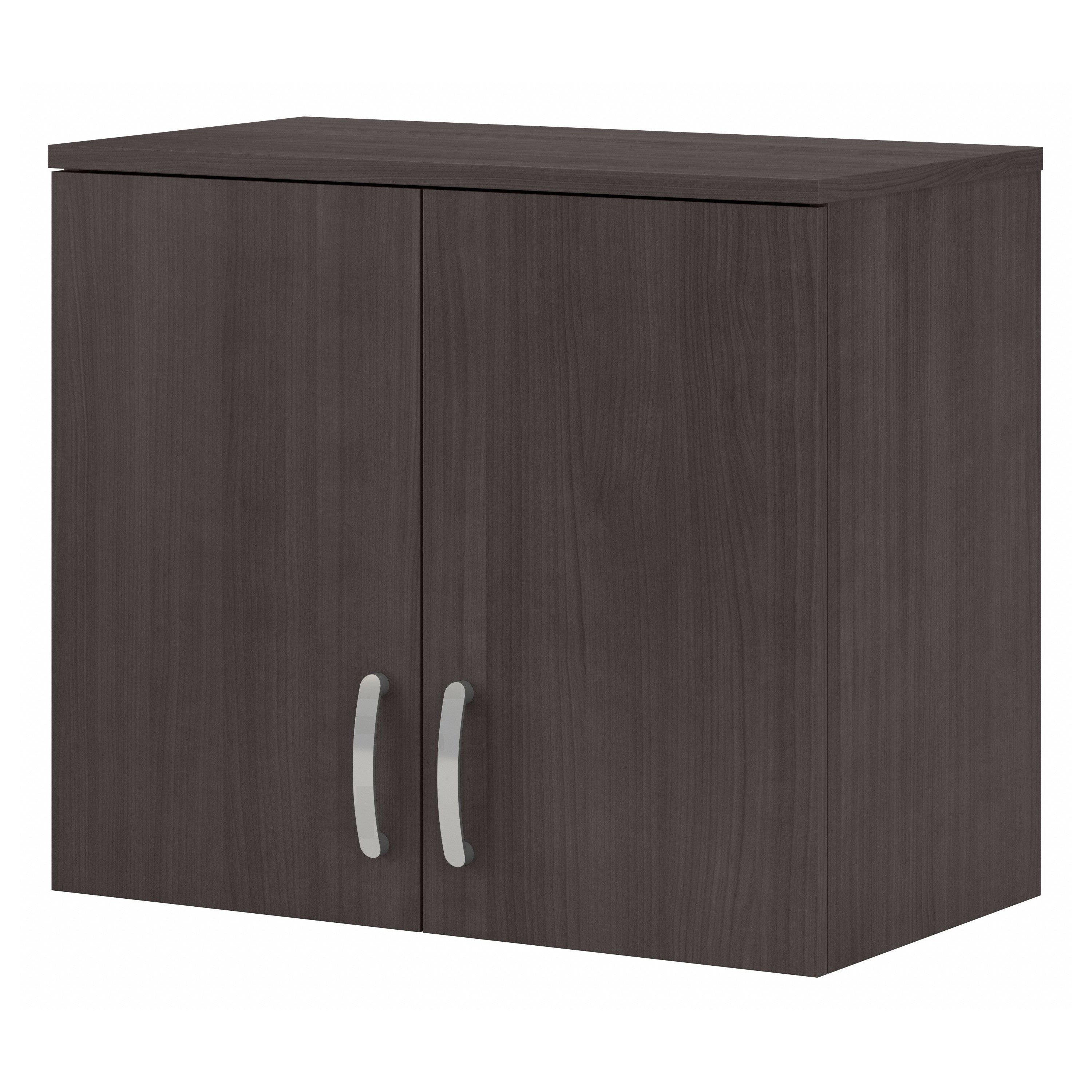 Bush Business Furniture Universal Wall Cabinet with Doors and Shelves in Storm Gray - 28.35" Width x 15.51" Depth x 24.17" Height