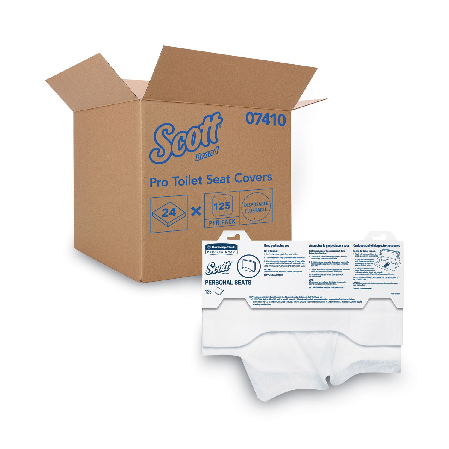 Scott Toilet Seat Covers - 15" Width x 17" Length - For Toilet - White - 125/Pack - 24 / Carton