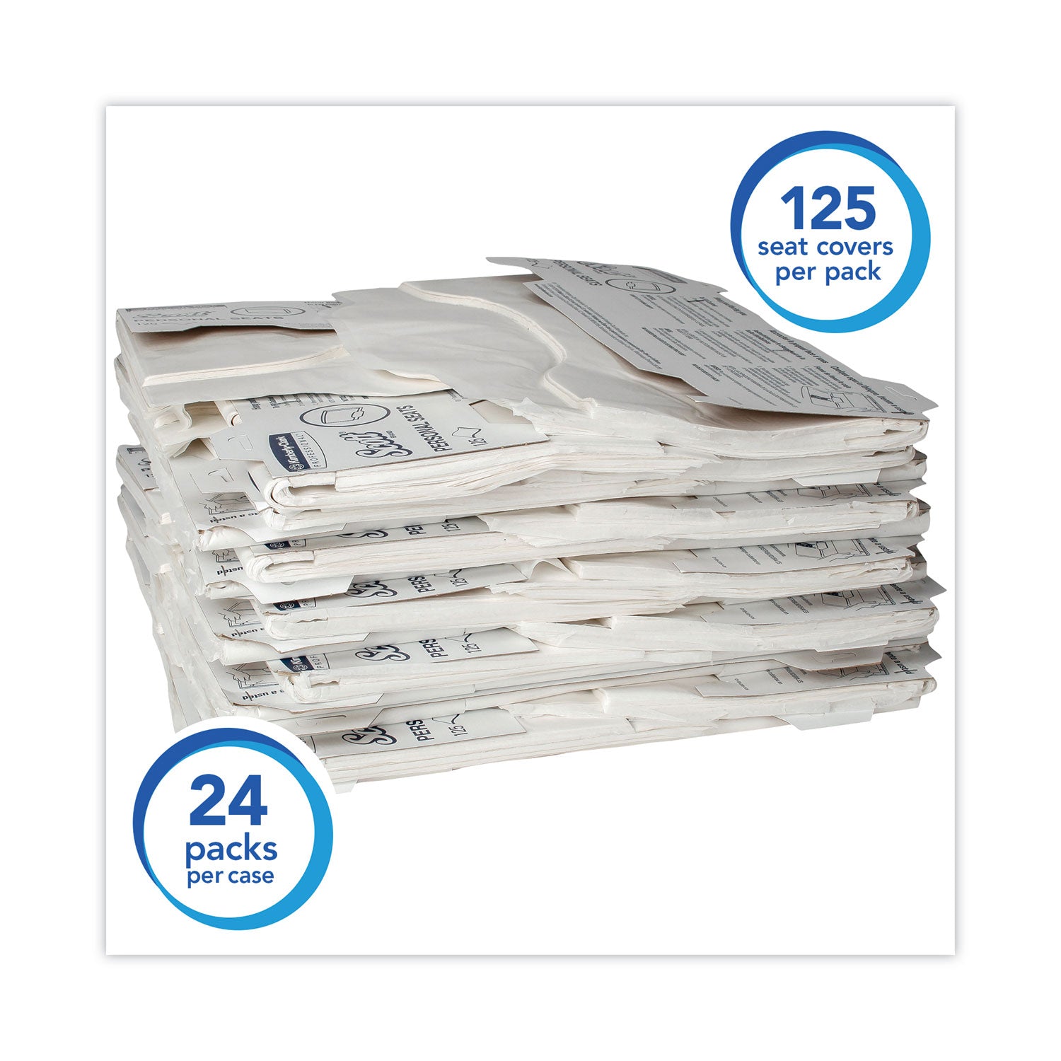 Scott Toilet Seat Covers - 15" Width x 17" Length - For Toilet - White - 125/Pack - 24 / Carton