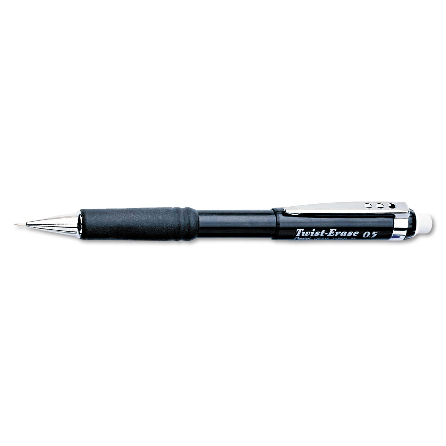 Pentel Twist-Erase III Mechanical Pencil - 0.5 mm Lead - HB - Refillable - Black Barrel - 1 Each