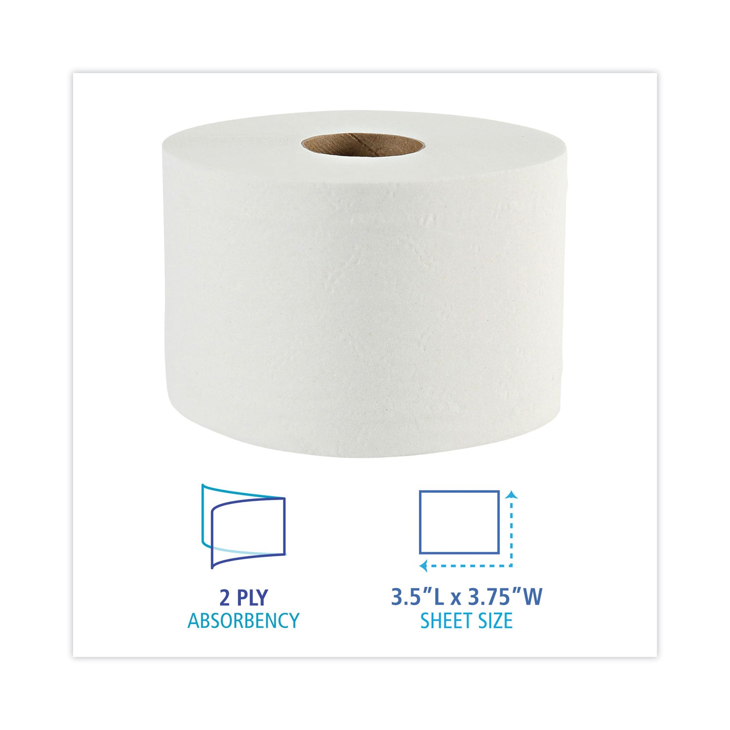 Boardwalk Green Xtra Controlled Bath Tissue, OptiCore, Septic Safe, 2-Ply, White, 1,000/Roll, 36 Rolls/Carton