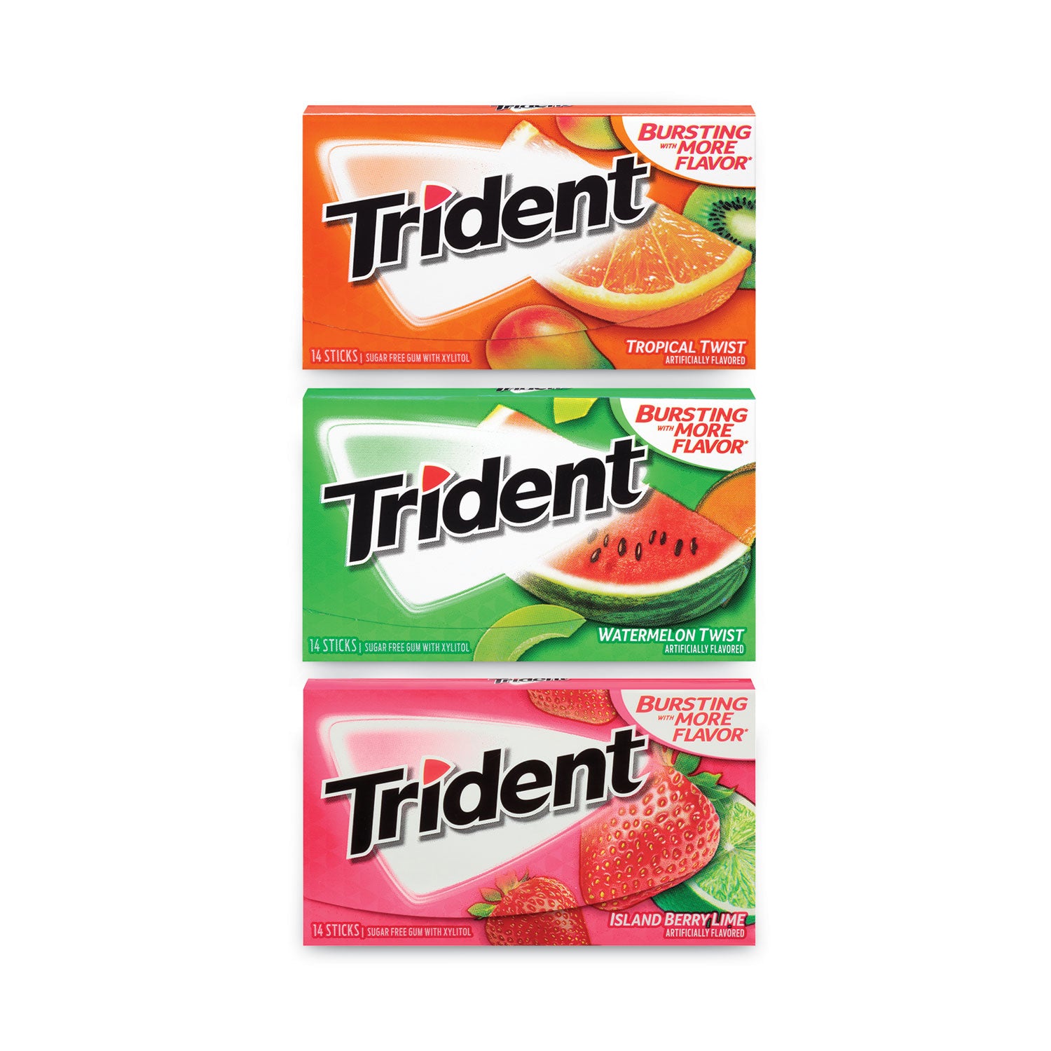 Island Berry Lime, Tropical Twist, Watermelon Twist - 14 Pieces/Pack - 1 / Carton