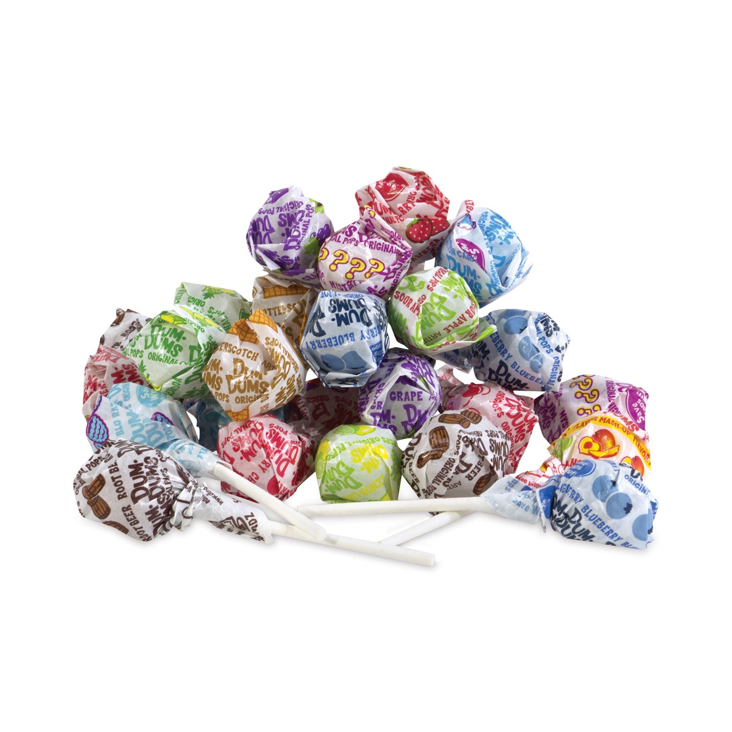 Watermelon, Strawberry, Cherry, Grape, Blue Raspberry, Root Beer, Sour Apple, Cream Soda, Butterscotch, Cotton Candy, Bubble Gum, ... - Individually Wrapped - 4.95 lb - 360 Pieces/Bag - 1 / Carton