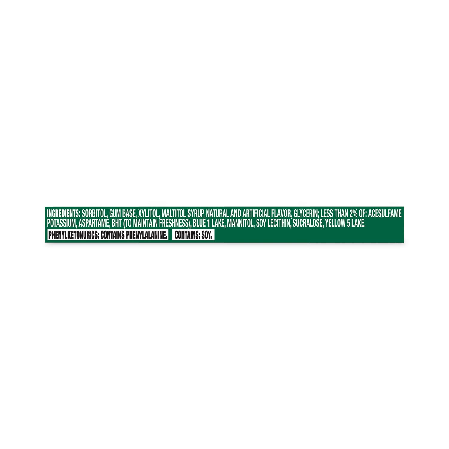 Sugar-Free Gum, Spearmint, 14 Pieces/Pack, 12 Packs/Carton