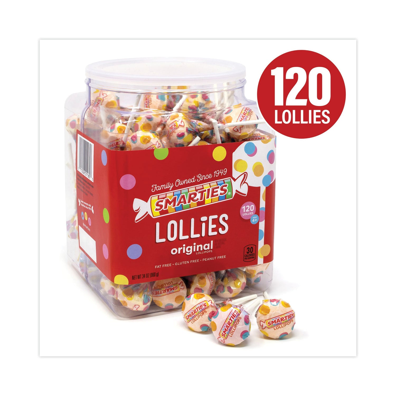 Individually Wrapped - 2.12 lb - 120 /Bag - 1 / Carton