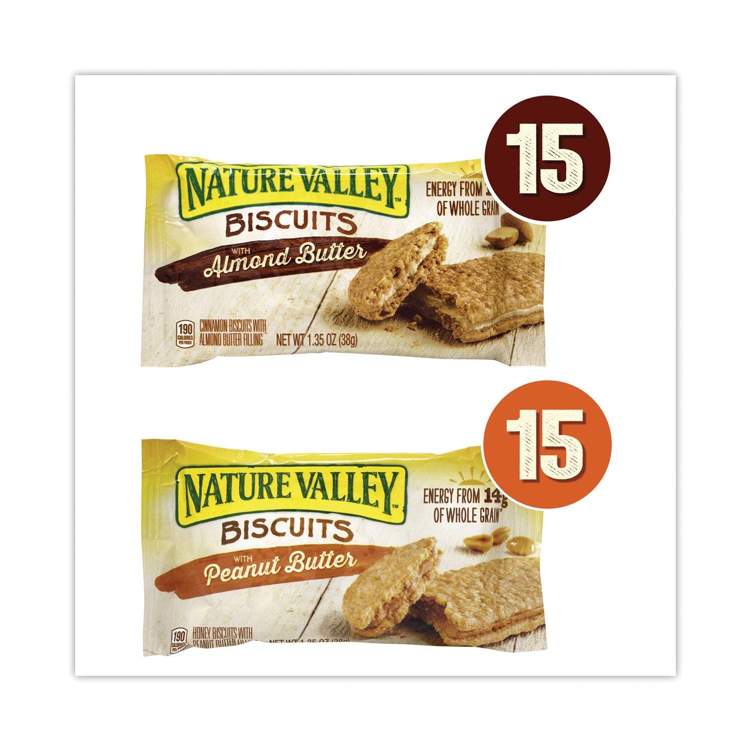 Green Rabbit Snack Box, Almond Butter & Peanut Butter, No Artificial Flavor, No High Fructose Corn Syrup, Individually Wrapped, 1.35 oz, 30/Carton