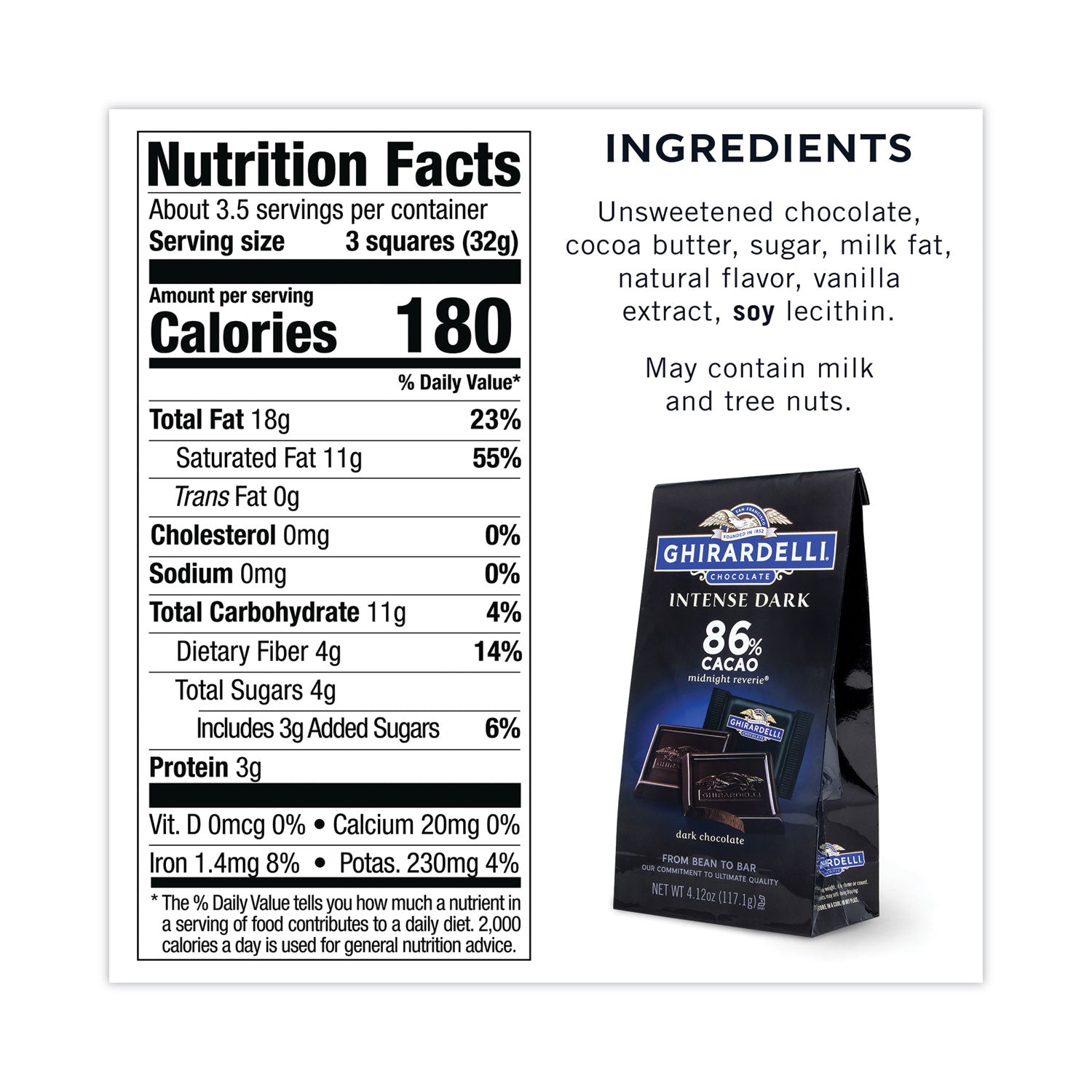 Dark Chocolate - 3 /Bag - 1 Carton