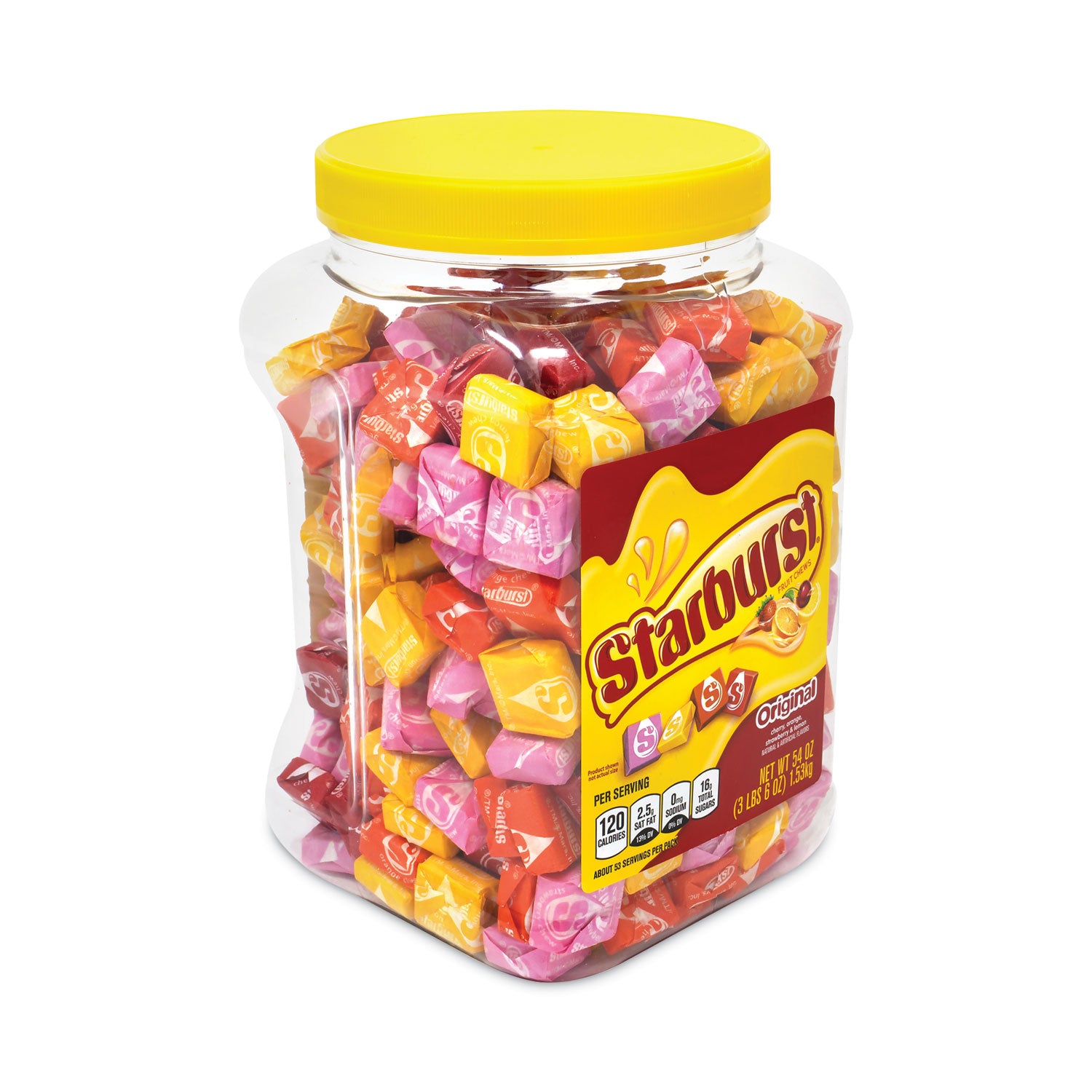 Starburst Original Fruit Chews, Fruity Flavors (Lemon, Orange, Cherry, Strawberry), 3.37 lb, 1 Carton