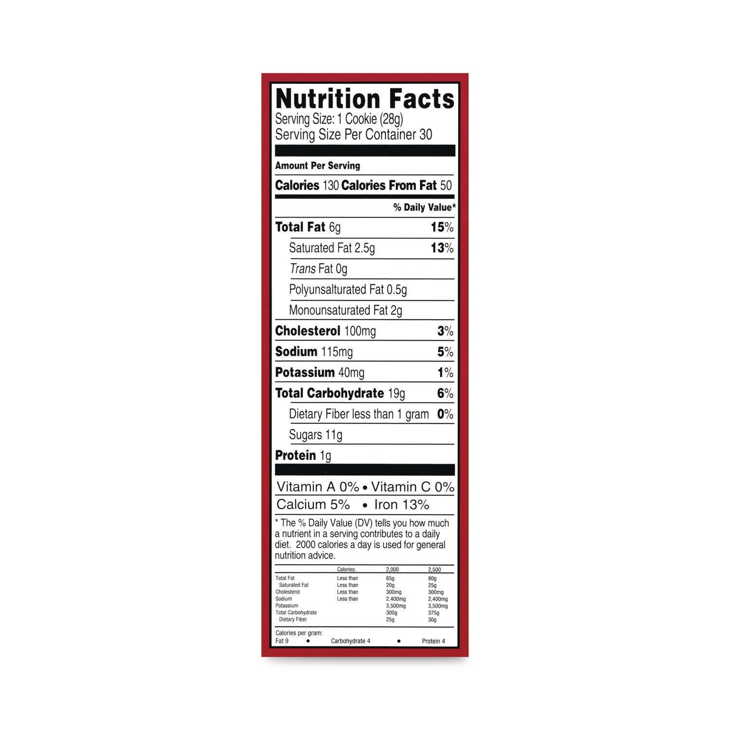 Individually Wrapped - Chocolate Chip - 30 / Carton