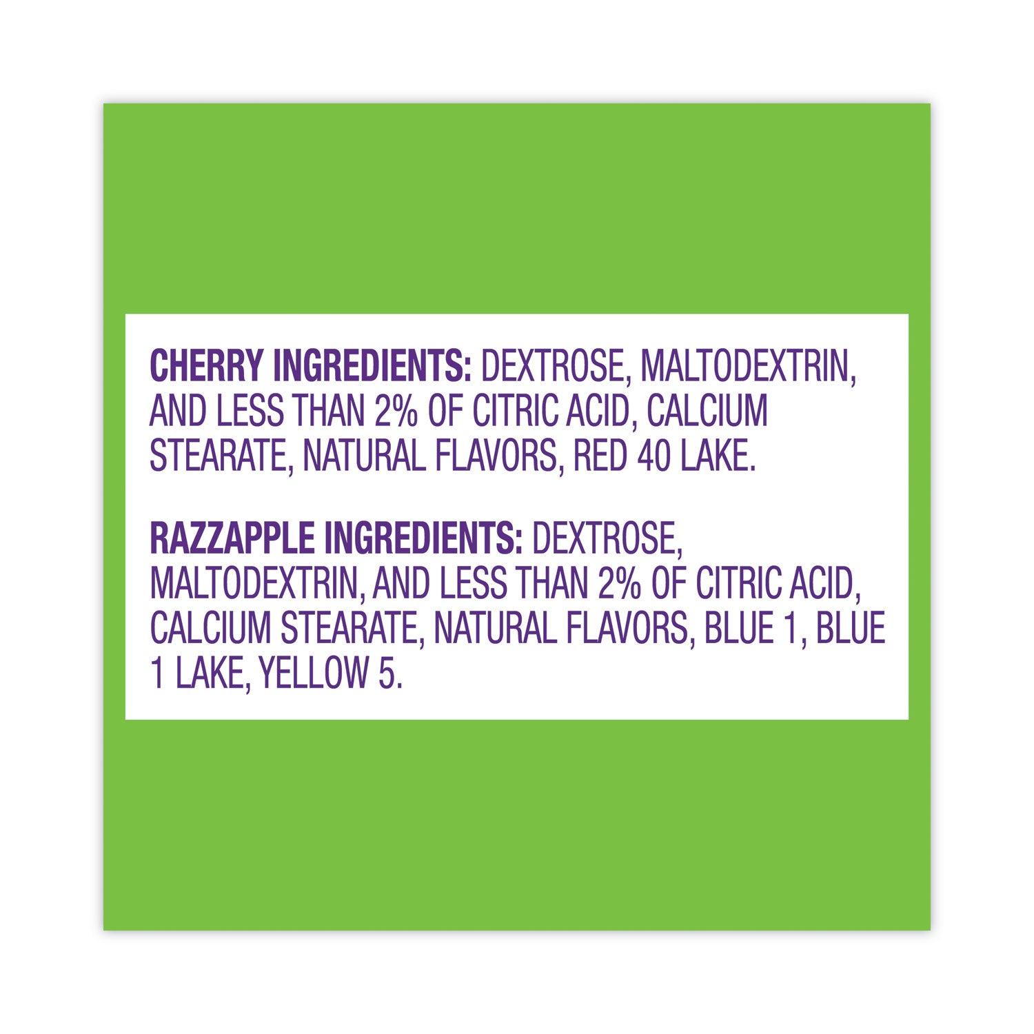 Cherry, Green Apple - Individually Wrapped - 0.50 oz - 48 / Carton