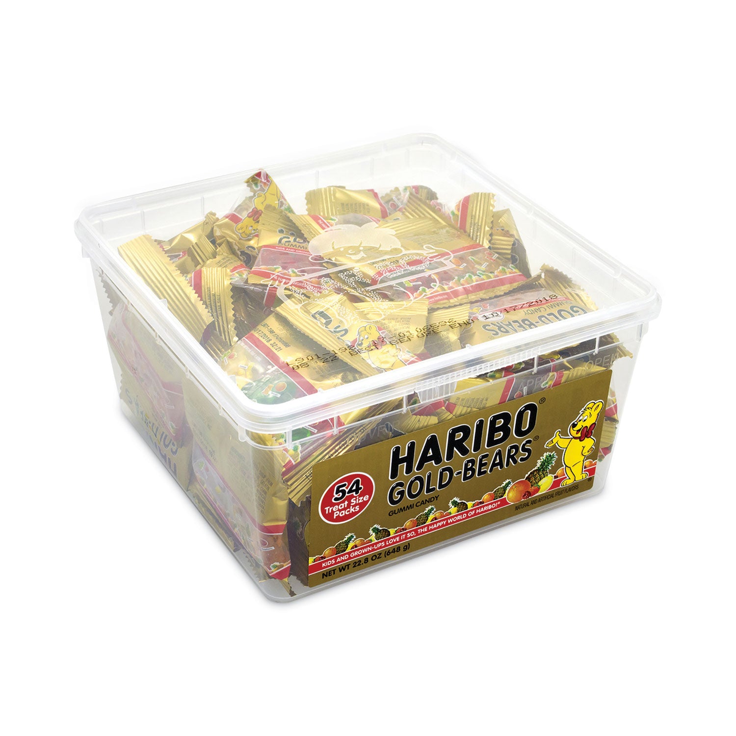 Green Rabbit Haribo Gold Gummi Bears - Fruity - 54 / Carton