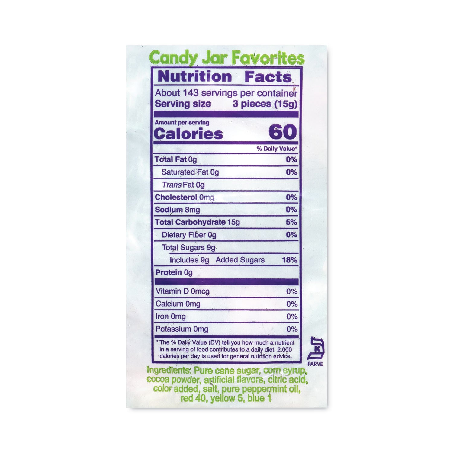 Mint, Starlight Peppermint, Chocolate, Pineapple, Butterscotch, Watermelon, Mango, Coconut - Individually Wrapped - 5 lb - 1 Carton